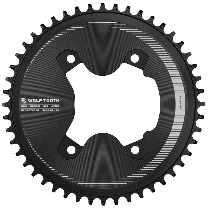Wolf Tooth Aero 110 Bcd Asymmetric 4-Bolt Chainrings For Shimano Grx 800 Cranks 2