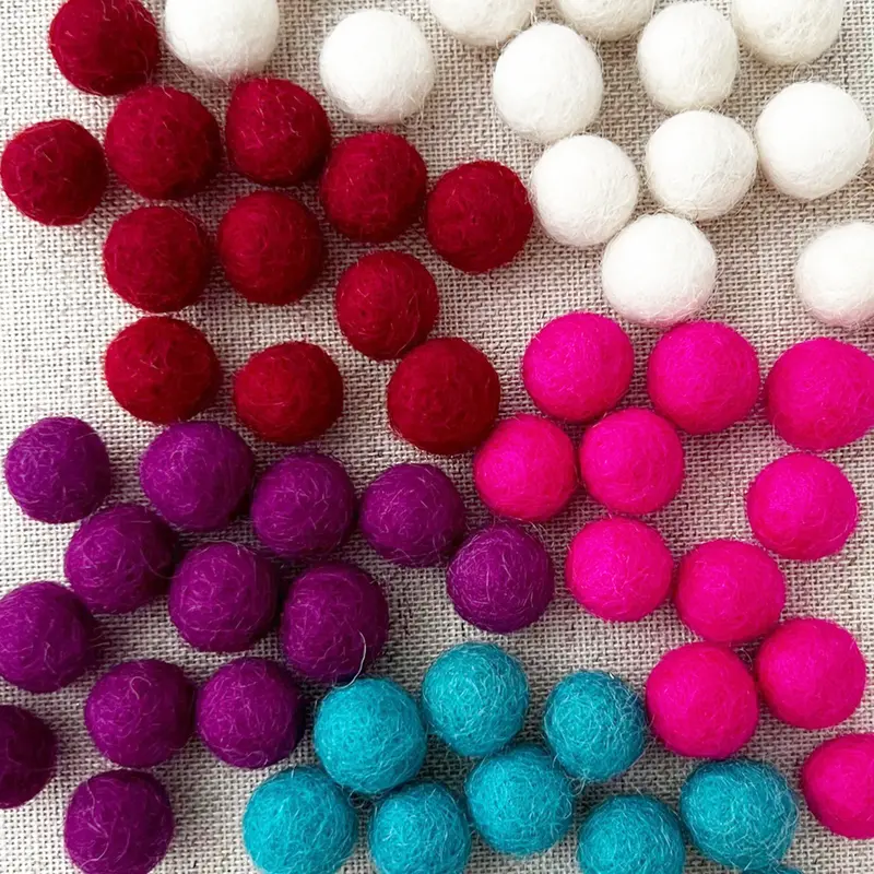 Wool Felt Pom Pom Balls - 1Cm 1