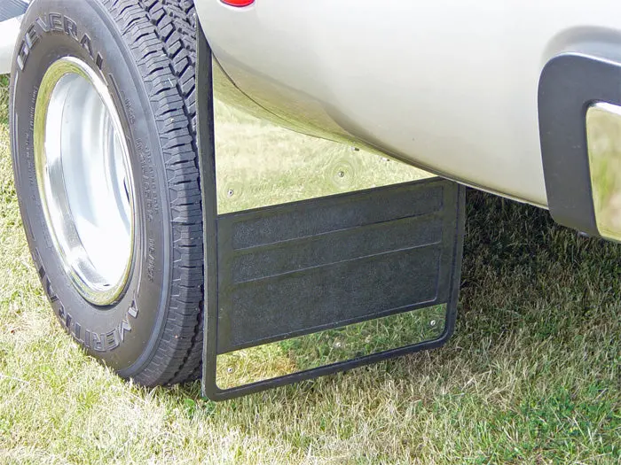 Owens Products 86Rf108S Mud Flaps Classic Dually Rubber Mudflaps / Stainless Steel Inserts / 07-18 3500 Chevrolet Silverado/Gmc Sierra / 19 X 24 / Owens Products 1