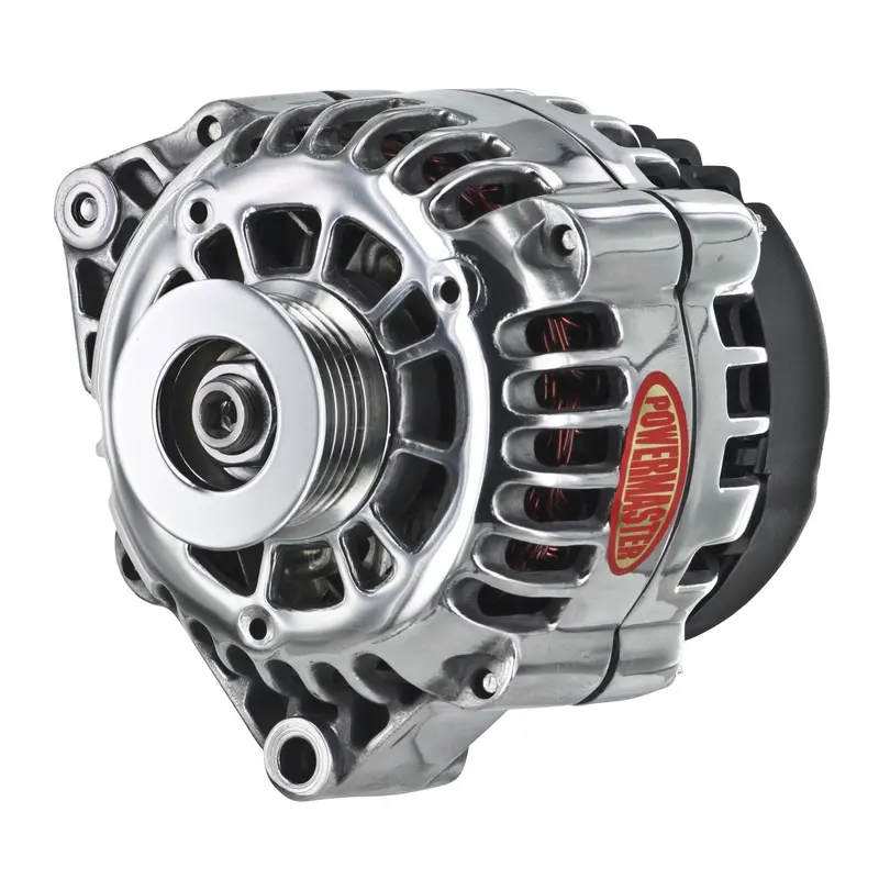 Powermaster 282081 Cs130D Alternator – 120 Amp, Offset Left Mount, Polished Finish, 6-Groove Pulley 1