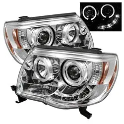 Spyder Auto 5011923 Halo Led Projector Headlights; Bulbs Included; Pair; Chrome; 1